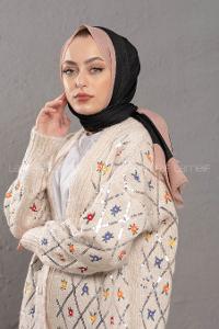 Modalamelif Siyah Camel Monogram Şal