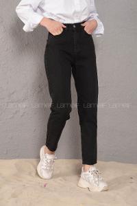 Modalamelif Çift Cepli Yüksek Bel Kot Pantolon Siyah