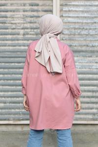 Modalamelif Çift Cepli Gabardin Gömlek Pudra