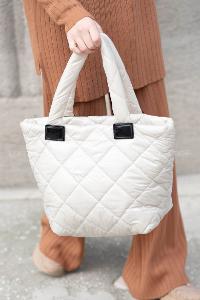 Lamelif Kapitone Yıkamalı Taş Rengi Omuz Çanta