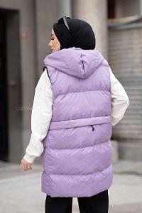 Modalamelif Arkası Lastikli Şişme Yelek Lila