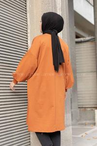 Modalamelif Balon Kol Love Tunik Kiremit