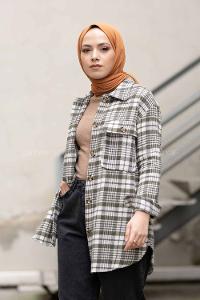 Modalamelif Çift Cepli Ekose Desen Gömlek Haki