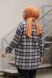 Modalamelif Çift Cepli Ekose Desen Gömlek Siyah