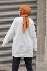 Modalamelif Coco Baskılı Sweatshirt Ekru Siyah