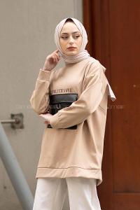 Modalamelif Go Wıld For Deri Cepli Tunik Bej