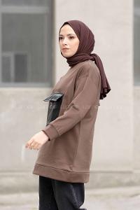 Modalamelif Go Wıld For Deri Cepli Tunik Kahve