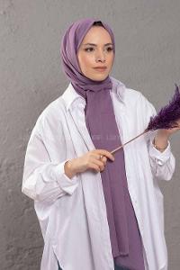 Modalamelif Koyu Lila   Pamuk Vual Şal