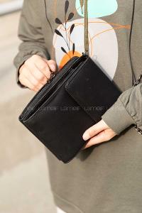 Modalamelif Kapak Cepli Messenger Model Çanta Siyah