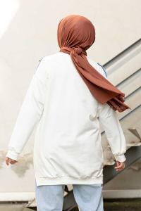 Modalamelif Kot Cepli Apoletli Sweatshirt Ekru