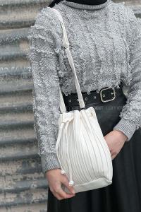 Modalamelif Bagmori Pileli Çapraz Çanta Beyaz