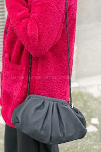 Modalamelif Büzgülü Bottega Model  Çanta Siyah