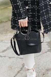 Modalamelif  Halka Detaylı Parça Detay Çanta Siyah