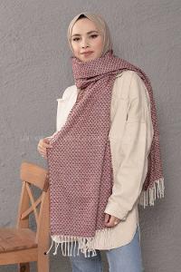 Modalamelif Desenli Bordo Atkı