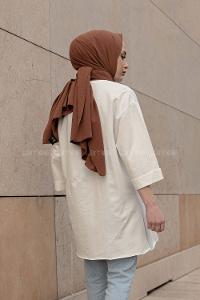 Modalamelif Düz Renk Fakir Kol Sweatshirt Beyaz