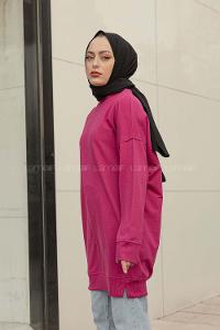 Modalamelifi Düz  Celina Tunik Fuşya