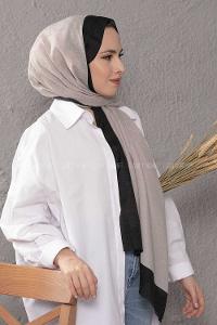 Modalamelif Açık Gri Siyah  Monogram Şal