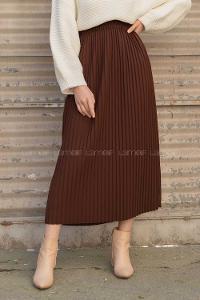 Modalamelif Bel Lastikli Piliseli Mira Etek Acı kahve