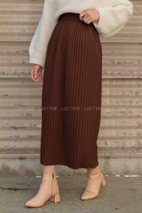 Modalamelif Bel Lastikli Piliseli Mira Etek Acı kahve