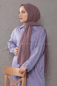 Modalamelif Çizgili Keten Şal Lila