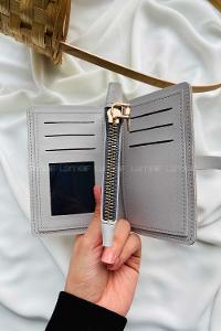 Modalamelif David Polo Küçük Boy İçi Kadife Tokalı Çanta Gri