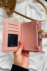 Modalamelif David Polo Küçük Boy İçi Kadife Tokalı Çanta Pudra