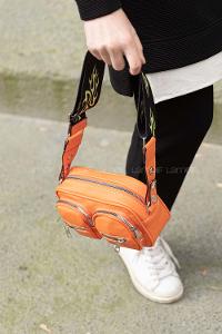 Modalamelif Hasır Askılı Saten Çanta Oranj