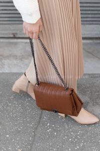 Modalamelif Kapitone Baskı Eva Model Ruga Çanta Taba