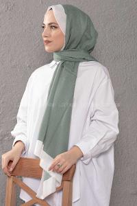 Modalamelif Pastel Yeşili Ekru Monogram Şal