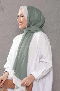 Modalamelif Pastel Yeşili Ekru Monogram Şal