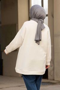 Modalamelif Redvile Baskılı Sweatshirt Ekru