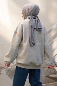 Modalamelif Same Dreams Baskılı Sweatshirt Gri