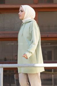 Modalamelif Scuba Uzun Sweatshirt Çağla Yeşili