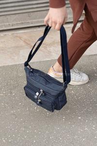 Modalamelif  Krinkıl Kumaş  Çapraz Çanta Lacivert