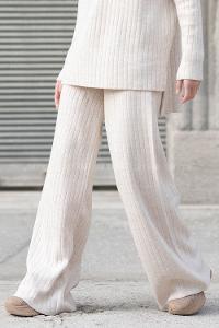 Modalamelif Beli Lastikli Triko Pantolon Krem