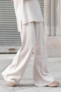 Modalamelif Beli Lastikli Triko Pantolon Krem