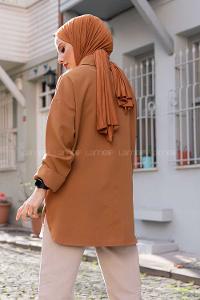 Modalamelif Kapak Cepli Gömlek Camel