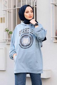 Modalamelif ya_rasa Kol Berkeley Sweatshirt Bebe Mavi
