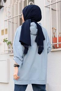 Modalamelif ya_rasa Kol Berkeley Sweatshirt Bebe Mavi