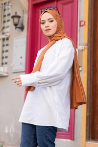 Modalamelif ya_rasa Kol Tunik Beyaz