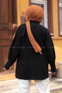 Modalamelif Yarasa Kol Tunik Siyah