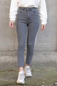 Modalamelif Yüksek Bel Mom Fit Jean Gri