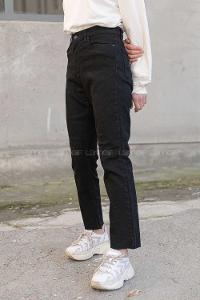 Modalamelif Yüksek Bel Mom Fit Jean Siyah