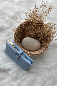 Modalamelif David Polo Tokalı Küçük Modern Cüzdan Açık Mavi