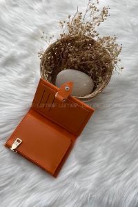 Modalamelif David Polo Tokalı Küçük Modern Cüzdan Oranj