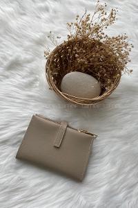 Modalamelif David Polo Tokalı Küçük Modern Cüzdan Vizonrengi