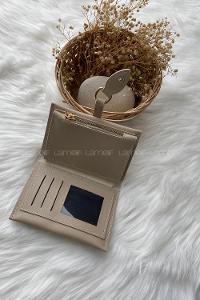 Modalamelif David Polo Tokalı Küçük Modern Cüzdan Vizonrengi