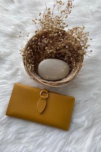 Modalamelif David Polo Tokalı Modern Cüzdan Hardal Sarısı