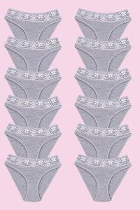 Modalamelif  Kadın Gri Likralı Beli Dantelli Tekli 1 Adet Bikini