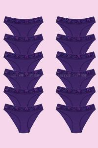 Modalamelif  Kadın Mor Likralı Beli Dantelli Tekli 1 Adet Bikini